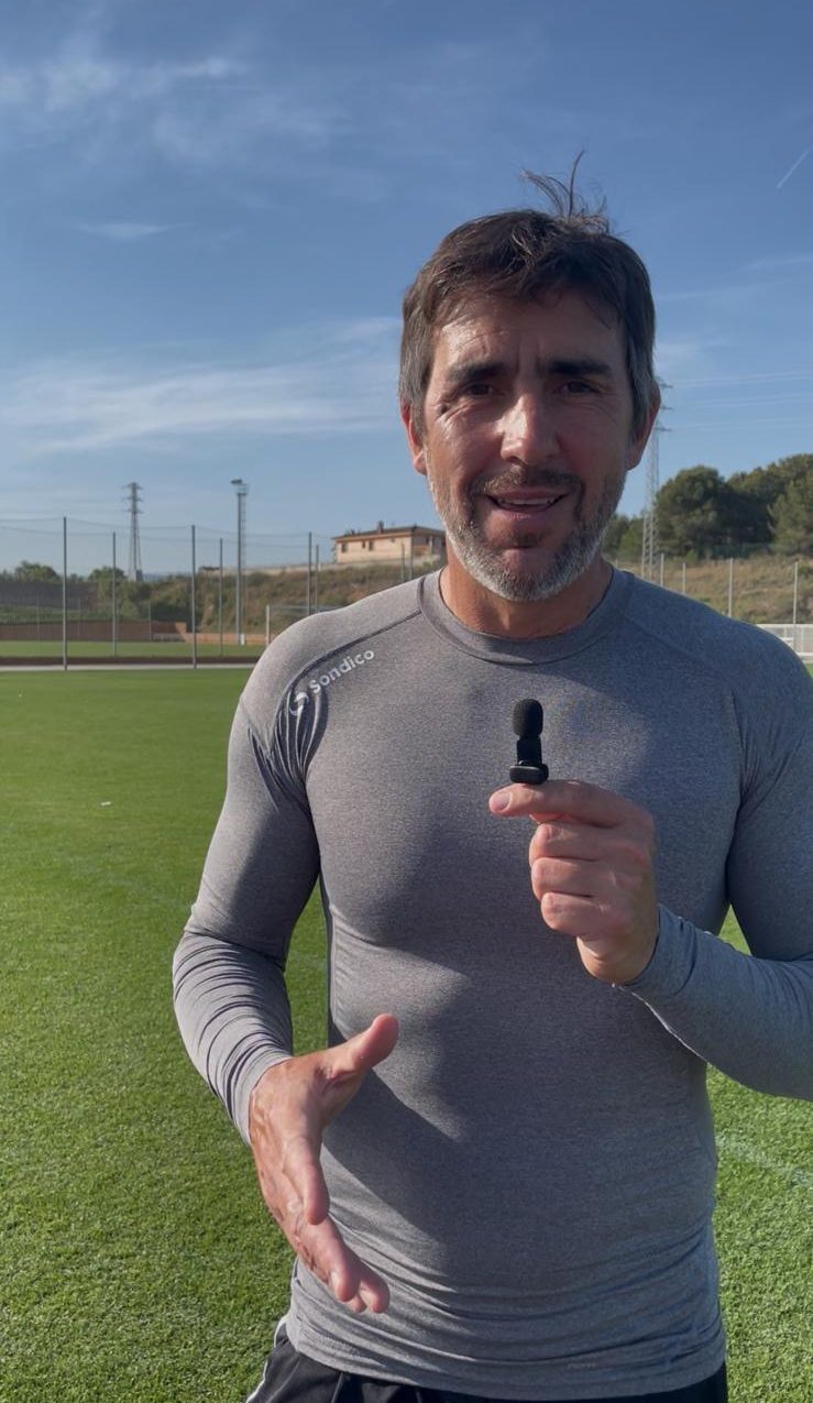 Bernabé Cettour en un campo de entrenamiento